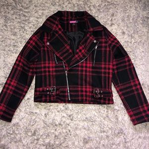 SayWhat? U.S.A Flannel Biker Jacket